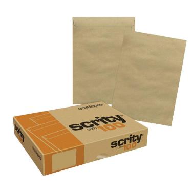 ENVELOPE KRAFT NATURAL 80G 176X250MM CAIXA COM 100 UNIDADES SCRITY