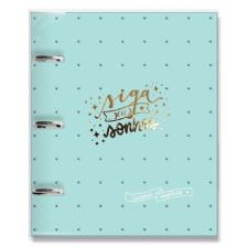 CADERNO ARGOLADO VERDE ESTRELAS FINA ID�IA