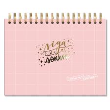 Caderno de Lettering Folhas Pretas Rosa Quadriculado Fina Ideia