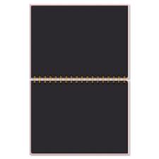 Caderno de Lettering Folhas Pretas Rosa Quadriculado Fina Ideia