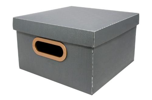 CAIXA ORGANIZADORA LINHO CHUMBO P 25 X 25 X 15CM DELLO