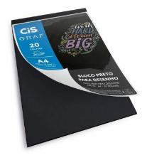 BLOCO GRAF PRETO PARA DESENHO 180GR A4 - 20 FOLHAS CIS
