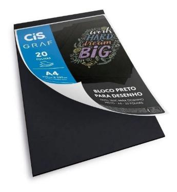 BLOCO GRAF PRETO PARA DESENHO 180GR A4 - 20 FOLHAS CIS
