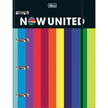 CADERNO ARGOLADO CARTONADO COM EL�STICO NOW UNITED 80 FOLHAS TILIBRA