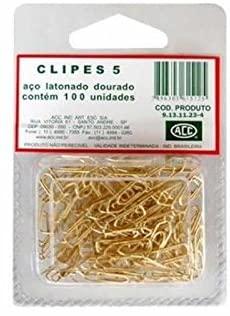 Clipes N� 5 em a�o latonado (dourado) c/ 100 unidades ACC