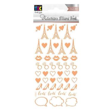 Adesivo Mini Foil Rose Acess�rios Femininos Toke e Crie
