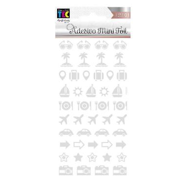 Adesivo Mini Foil Prata Viagem Toke e Crie