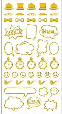 Adesivo Mini Foil Dourado Acess�rios Masculinos Toke e Crie