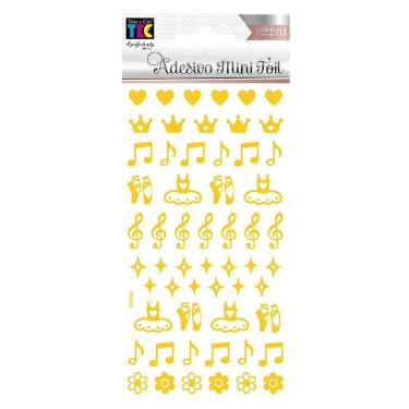 Adesivo Mini Foil Dourado Bailarina Toke e Crie