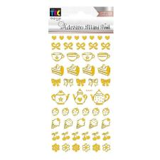 Adesivo Mini Foil Dourado Ch� e Frutas Toke e Crie