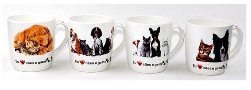 Caneca Porcelana 400 ml Pets