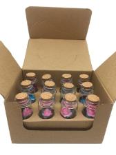 Enfeite Cart�o e Flor Em Vidro Caixa Com 12 Unidades Sortido