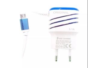 Carregador Turbo R�pido Celular V8 3.1A 2 Usb Fast