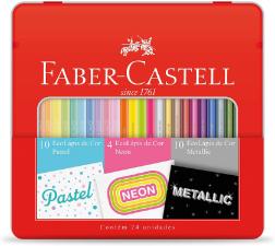 Estojo Metal C/24 Cores 10 Pastel +4neon +10metallic Faber Castel