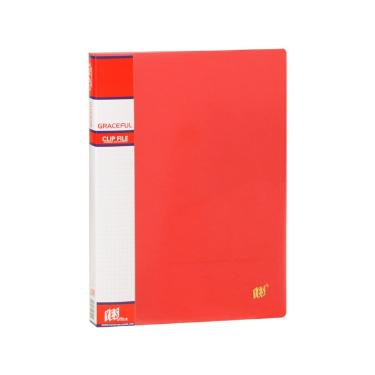 Pasta Prendedor Vertical A4 - Personaliz�vel - Transparente VERMELHA Yes