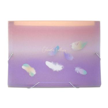 PASTA SANFONADA A4 12 DIVIS�RIAS DAC SONHOS COLOURFUL FEATHERS LIL�S