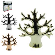 ENFEITE PORTA JOIAS ARVORE DE PORCELANA METALIZADO 13X12X4CM