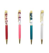 Caneta Cristal Flor Sortida