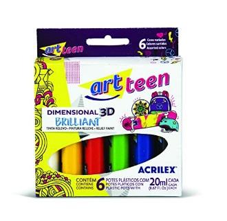 RELEVO ACRILEX DIMENSIONAL 3D BRILLIANT 6 CORES