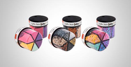 Glitter Shaker Fashion Pote com 6 Cores BRW