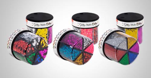 Glitter Shaker Colors Pote com 6 Cres BRW