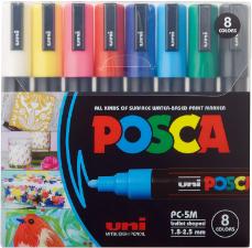 Caneta Uni Posca Pc-5m Estojo com 8 Cores