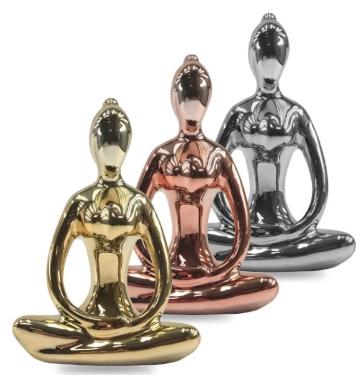 Enfeite Yoga Ceramica 11,5cm Freecom 2008047b