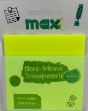Bloco Ades Transparente Clearnote Amarelo Neon 50f Maxprint 744891