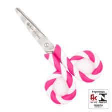 Tesoura Escolar Candy Rosa Inox Bee Unique DS-SO0018