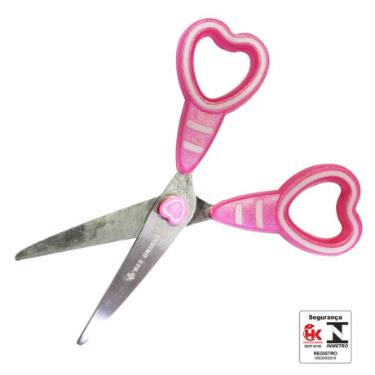 Tesoura Escolar Inox Cora��o Bee Unique DS-SO0051