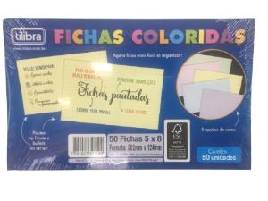 Fichas Coloridas Pautadas 202mm x 124mm 50 Folhas - Tilibra