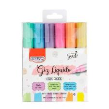 GIZ LIQUIDO 6 CORES PASTEIS BRW