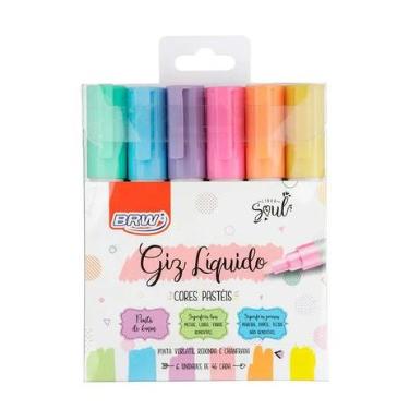 GIZ LIQUIDO 6 CORES PASTEIS BRW