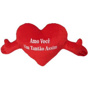 PELUCIA CORACAO C/ MAO TE AMO SIMPLES G MEGA FOFO
