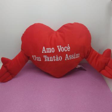 PELUCIA GRANDE CORA��O AMO VOC� MEGA FOFO