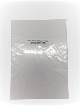 Papel Adesivo Branco Fosco 180G Tamanho A4 Pacote com 10 Folhas