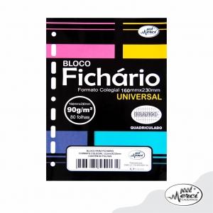 REFIL PARA FICH�RIO COLEGIAL 80FLS BRANCO QUADRICULADO MERCI