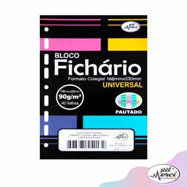 REFIL PARA FICHARIO COLEGIAL 40FLS 90G CANDY 5 CORES MERCI