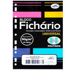 REFIL PARA FICHARIO UNIVERSITARIO 40FLS CANDY 5 CORES PAUTADO 90G MERCI