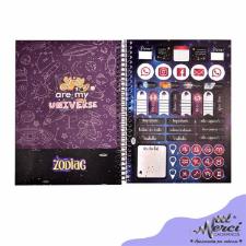 CADERNO ESPIRAL COLEGIAL  ZODIAC 80 FOLHAS 90G  MERCI