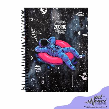 CADERNO ESPIRAL COLEGIAL ZODIAC 80 FOLHAS 90G MERCI