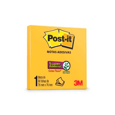 Bloco Post It 76x76mm 90f Amarelo Sol 3M