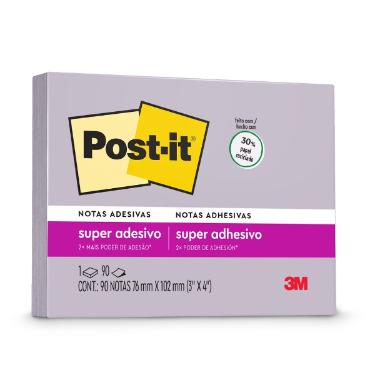 Bloco de Notas Adesivo 76X102mm com 1 Bloco de 90 Folhas Lilac - Post-it - 3M