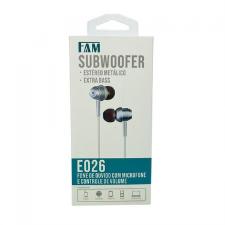 FONE DE OUVIDO COM MICROFONE E CONTROLE DE VOLUME E026 - FAM
