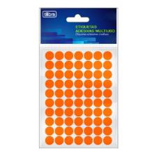 ETIQUETA ADESIVA 13MM LARANJA FLUOR 6 FOLHAS 420 UNIDADES TILIBRA