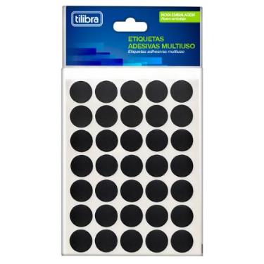 ETIQUETA ADESIVA 13MM PRETA 6 FOLHAS 420 UNIDADES TILIBRA