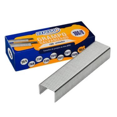 GRAMPO GALVANIZADO 106/8 CAIXA COM 3000 UNIDADES - BRW - GR1068