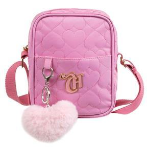 BOLSA TRANSVERSAL ROSA CAPRICHO C/ CHAVEIRO