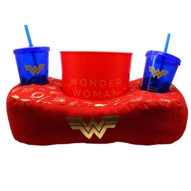 kit almofada porta-pipoca s�mbolos wonder woman dc comics zona criativa vermelha