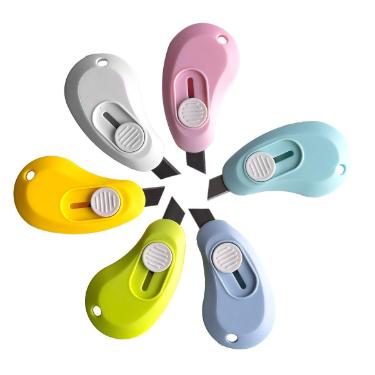 MINI ESTILETE RETRATIL COM TRAVA VARIAS CORES - WIN PAPER